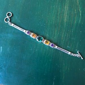 Gorgeous silver bracelet with gem stones